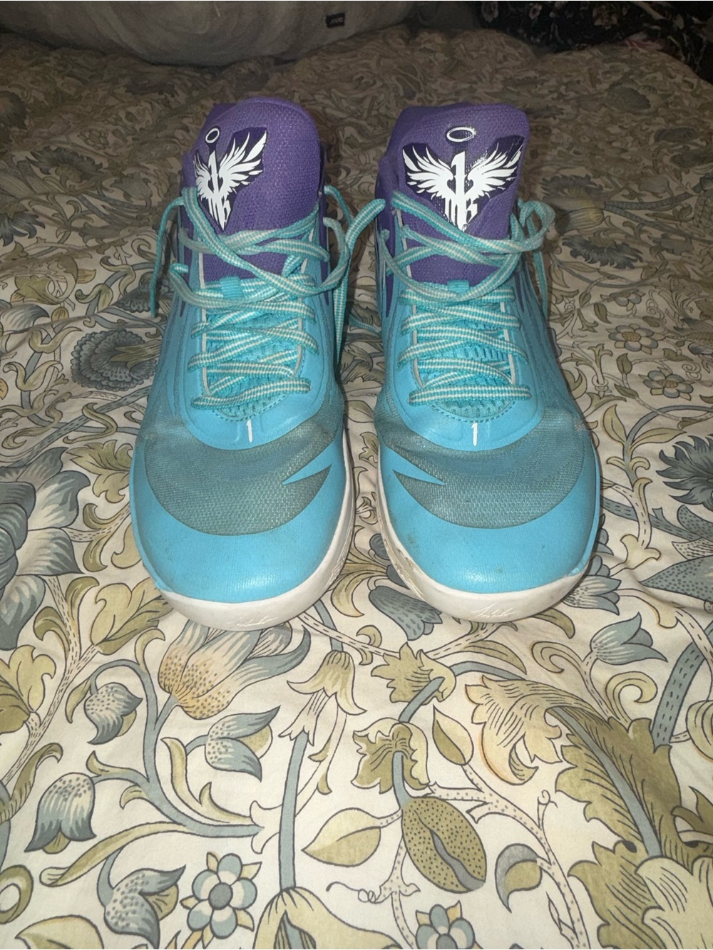 Puma Melo Ball MB .02 Size 14 Men’s Turquoise and Purple Basketball Shoes